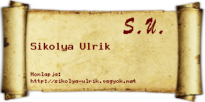 Sikolya Ulrik névjegykártya